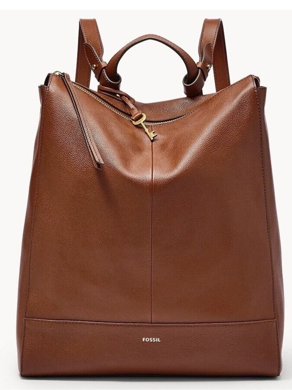 Fossil Elina Large Convertible Backpack Brown Leather